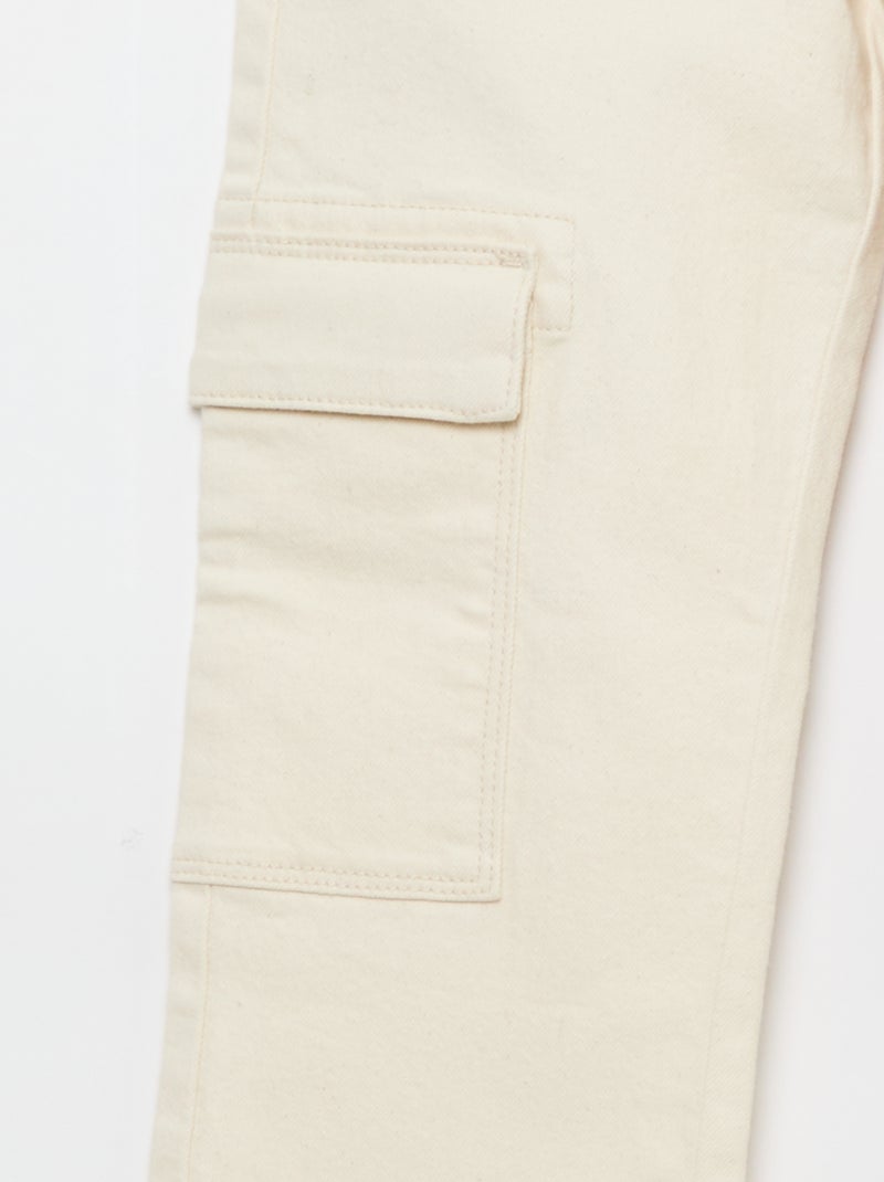 Pantalone in twill regular Bianco - Kiabi