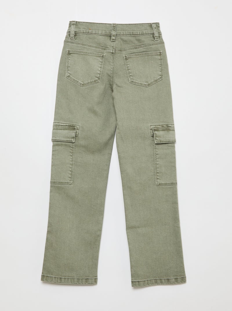 Pantalone in twill regular Verde - Kiabi
