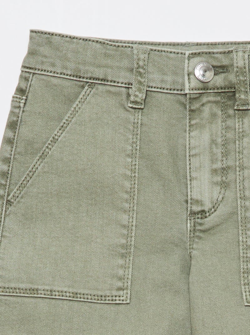 Pantalone in twill regular Verde - Kiabi