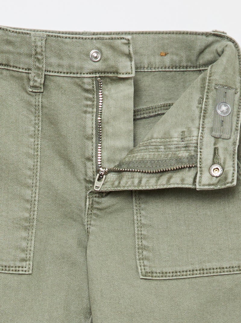 Pantalone in twill regular Verde - Kiabi