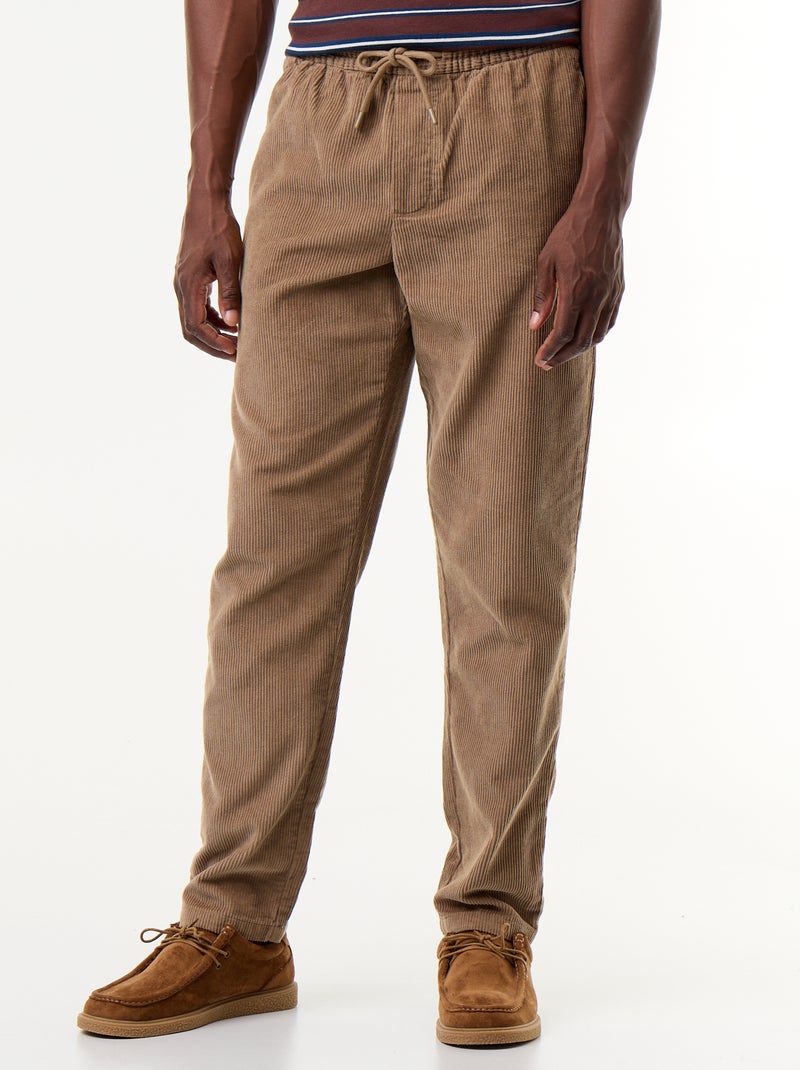 Pantalone in velluto a coste Beige - Kiabi