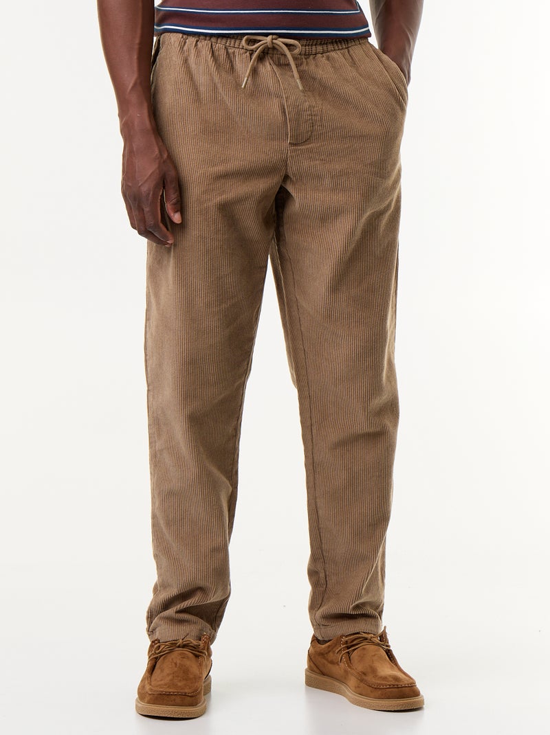 Pantalone in velluto a coste Beige - Kiabi