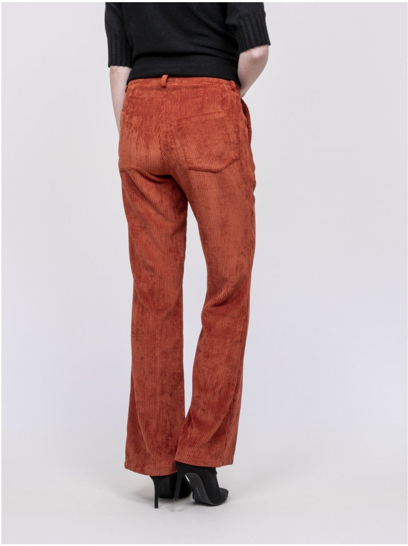 Pantalone in velluto a costine ELIO Rosso mattone - Kiabi