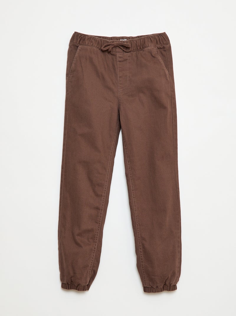Pantalone jogger foderato Marrone - Kiabi