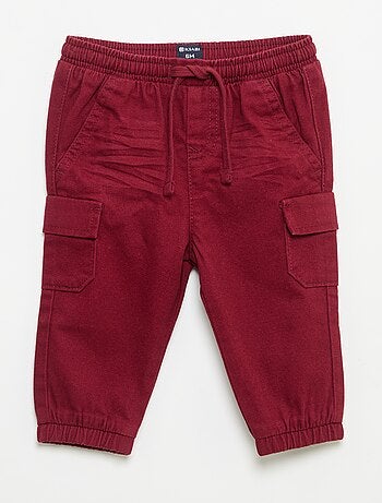 Pantalone jogger in twill con tasche a patta
