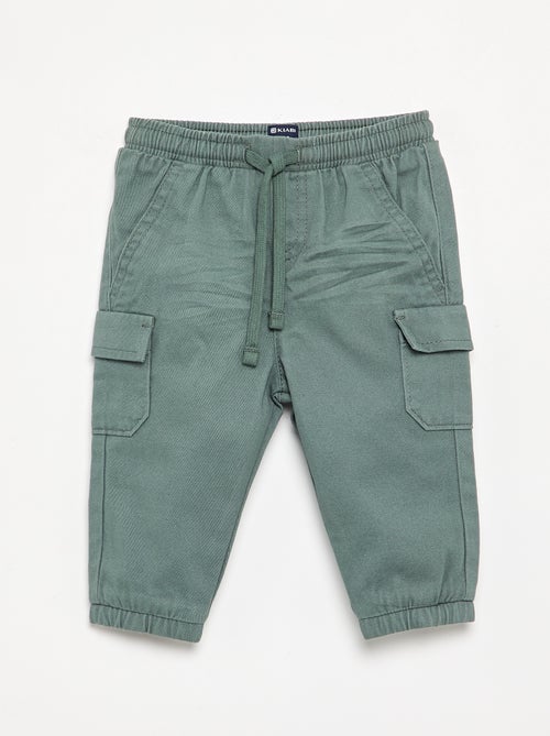 Pantalone jogger in twill con tasche a patta - Kiabi