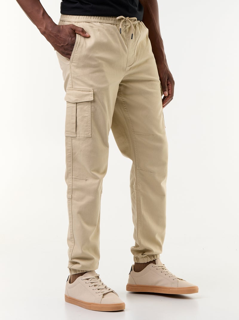 Pantalone jogger multitasche Beige - Kiabi