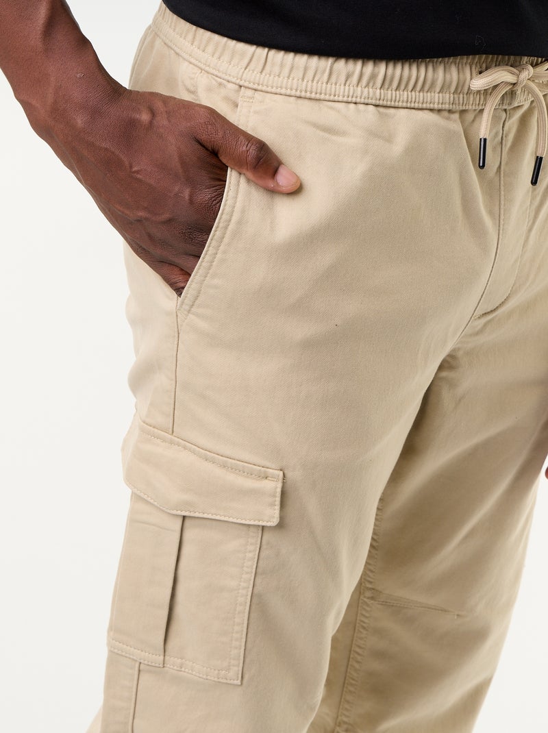 Pantalone jogger multitasche Beige - Kiabi