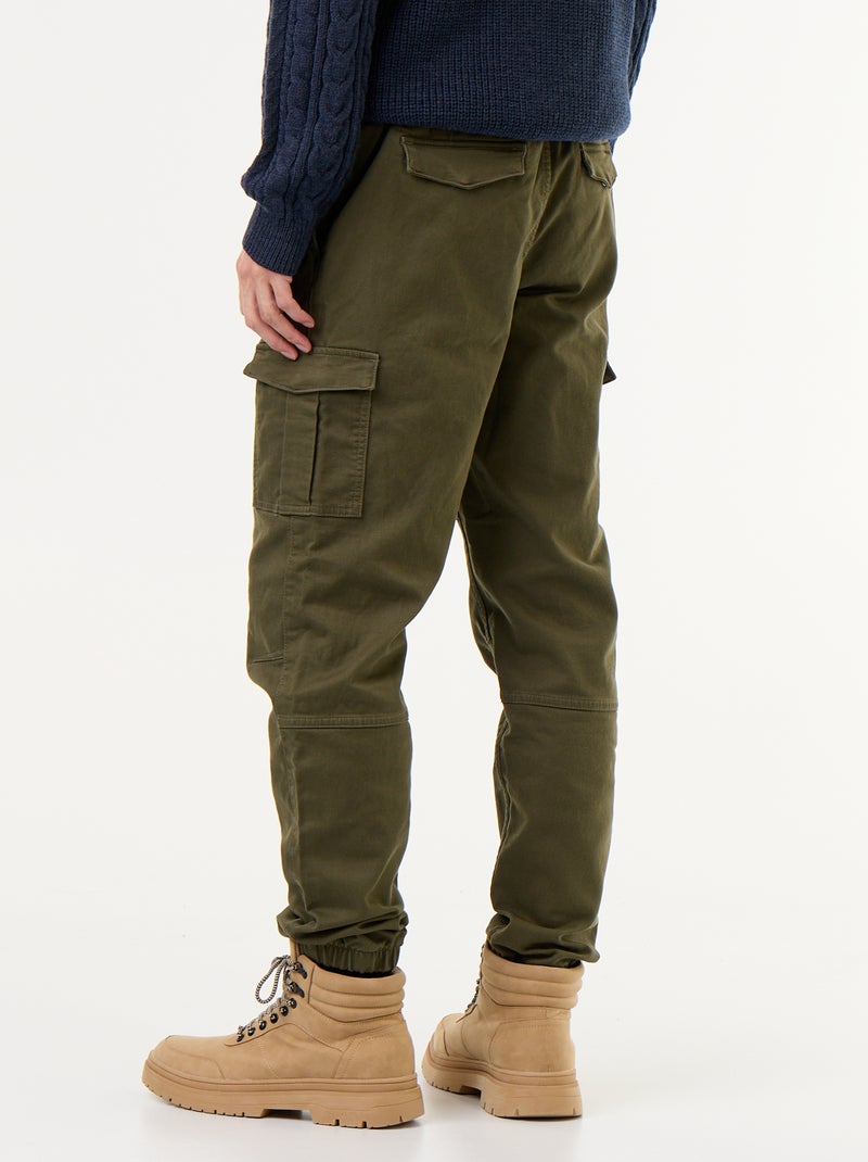 Pantalone jogger multitasche Kaki - Kiabi