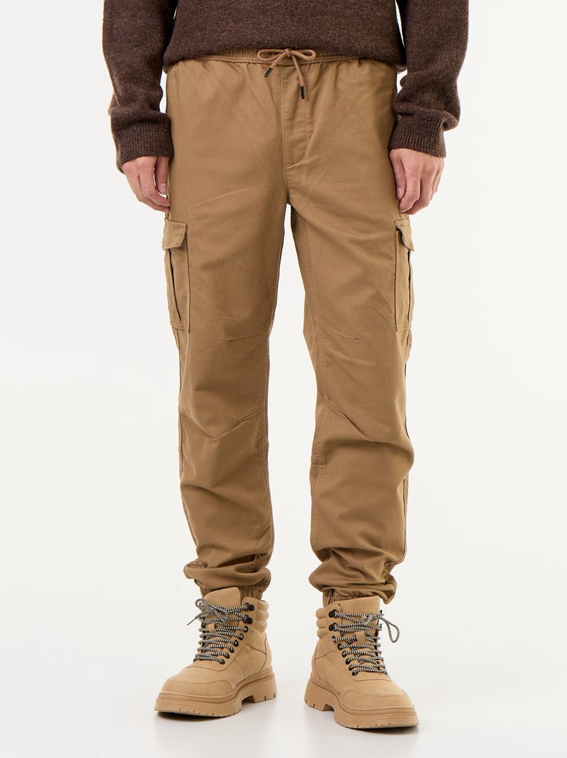 Pantalone jogger multitasche Marrone - Kiabi
