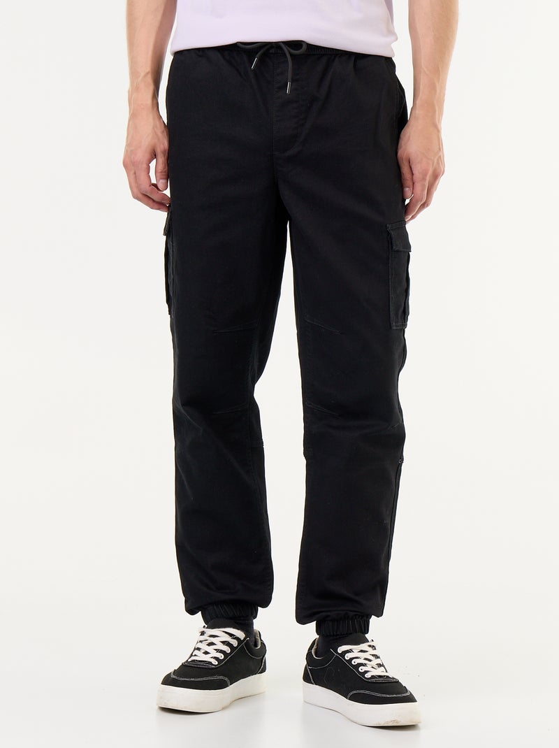 Pantalone jogger multitasche Nero - Kiabi