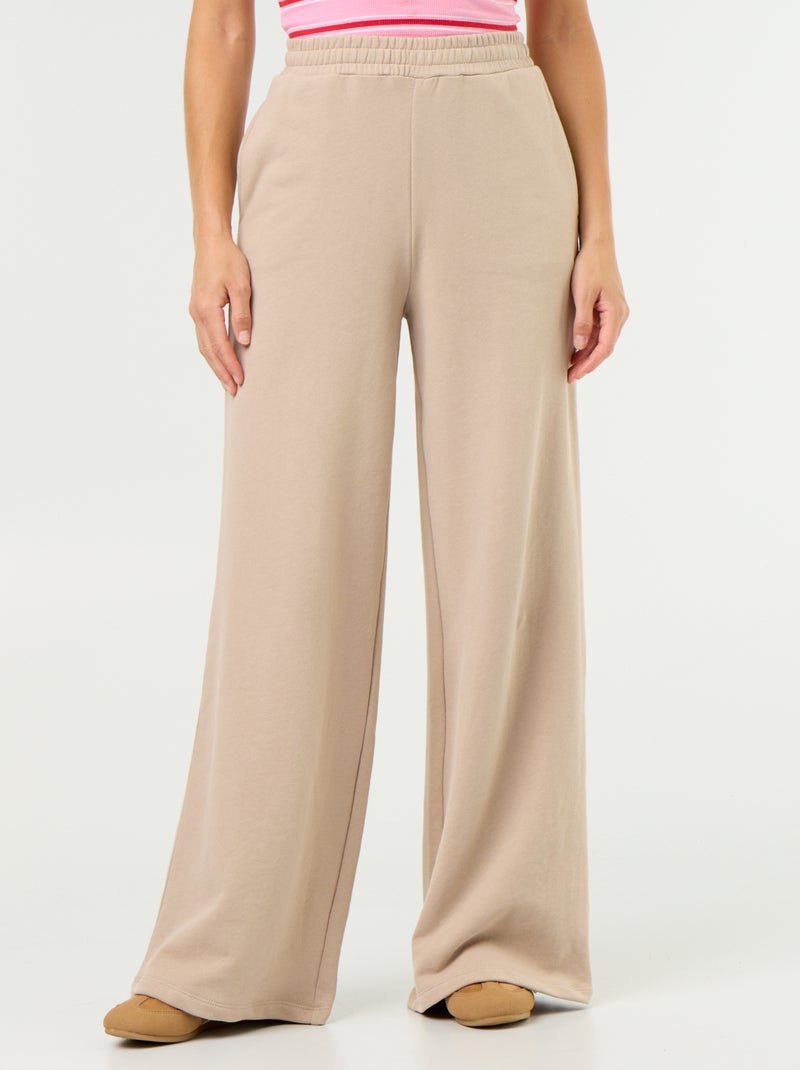 Pantalone jogging ampio in maglia pesante Beige - Kiabi