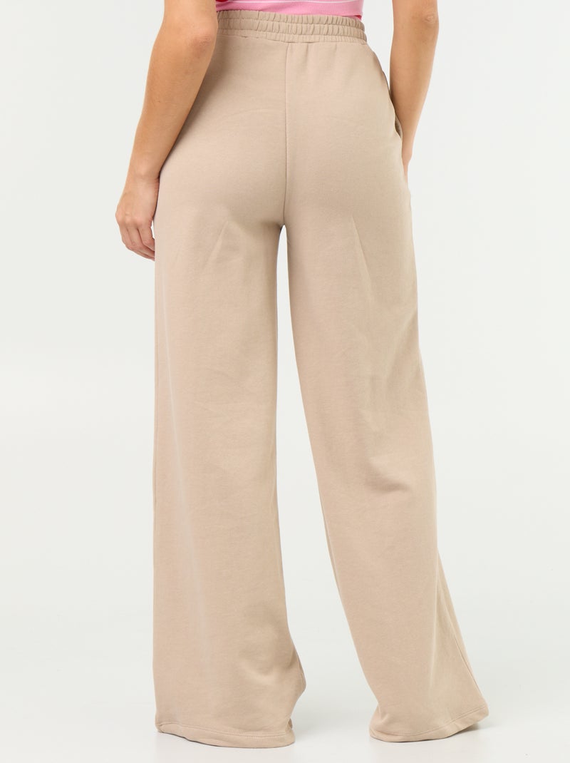 Pantalone jogging ampio in maglia pesante Beige - Kiabi
