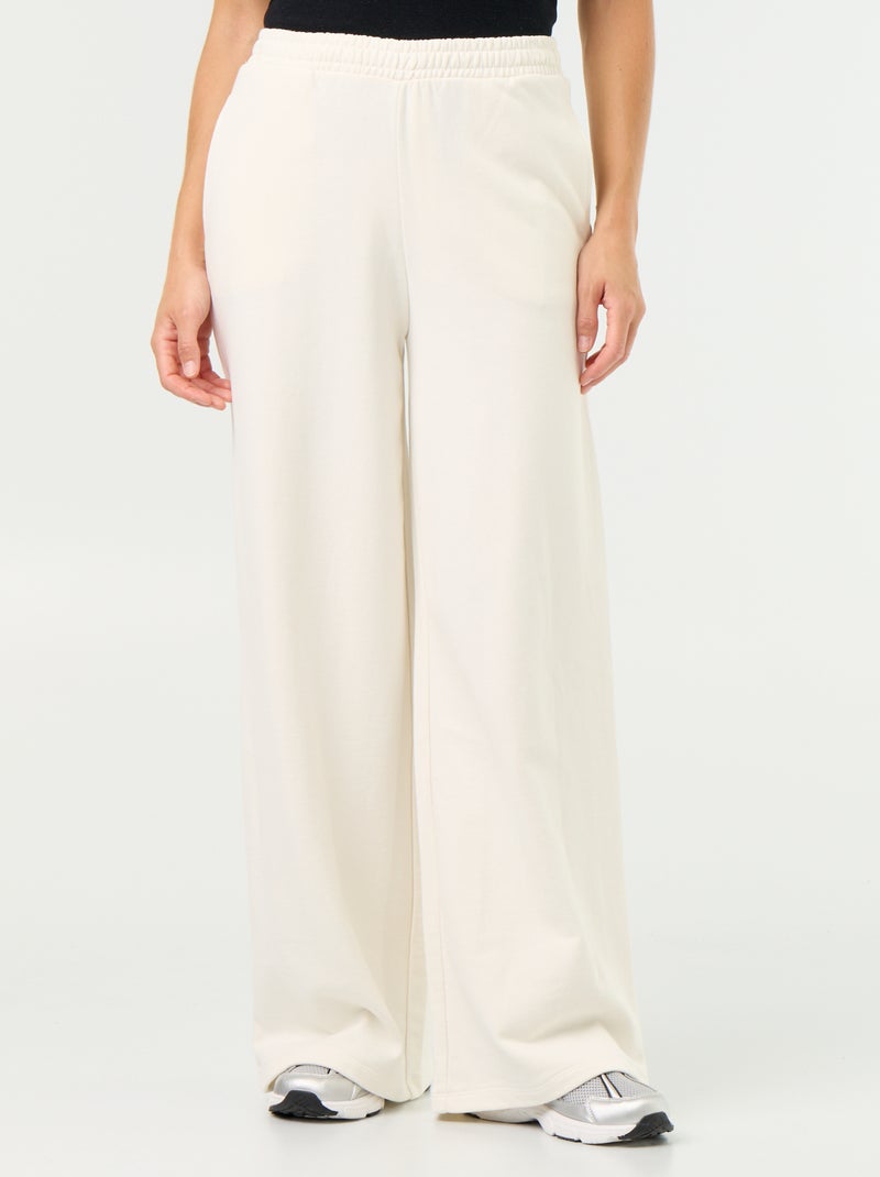 Pantalone jogging ampio in maglia pesante Bianco - Kiabi