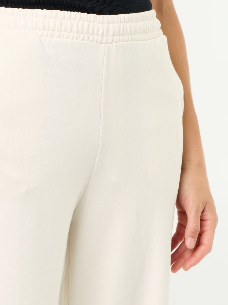 Pantalone jogging ampio in maglia pesante Bianco - Kiabi