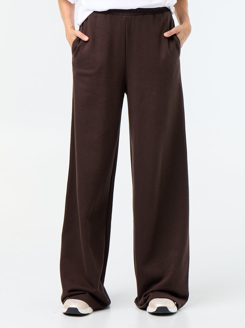 Pantalone jogging ampio in maglia pesante Marrone - Kiabi