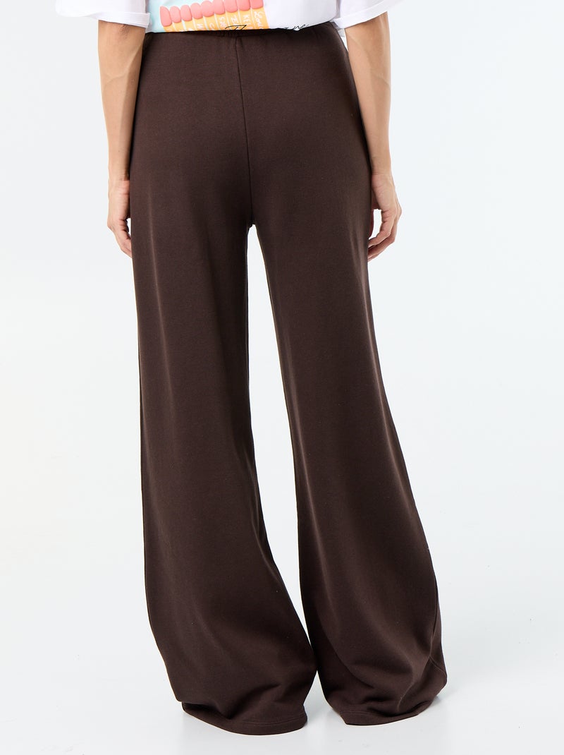 Pantalone jogging ampio in maglia pesante Marrone - Kiabi