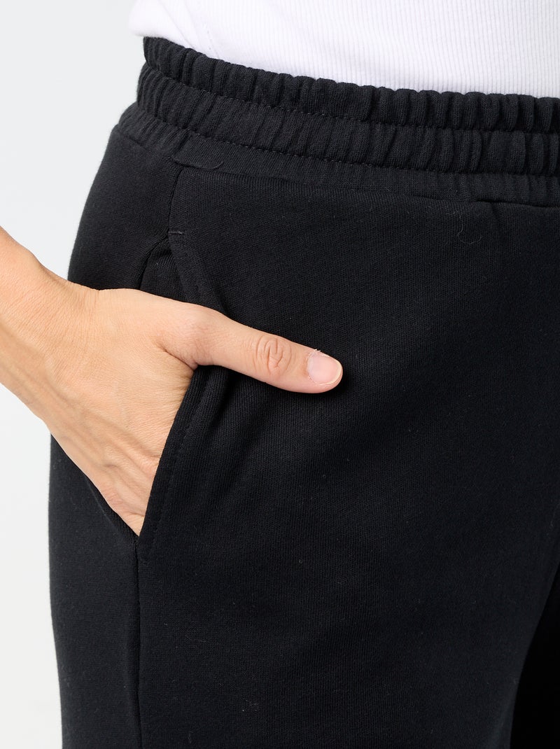 Pantalone jogging ampio in maglia pesante Nero - Kiabi