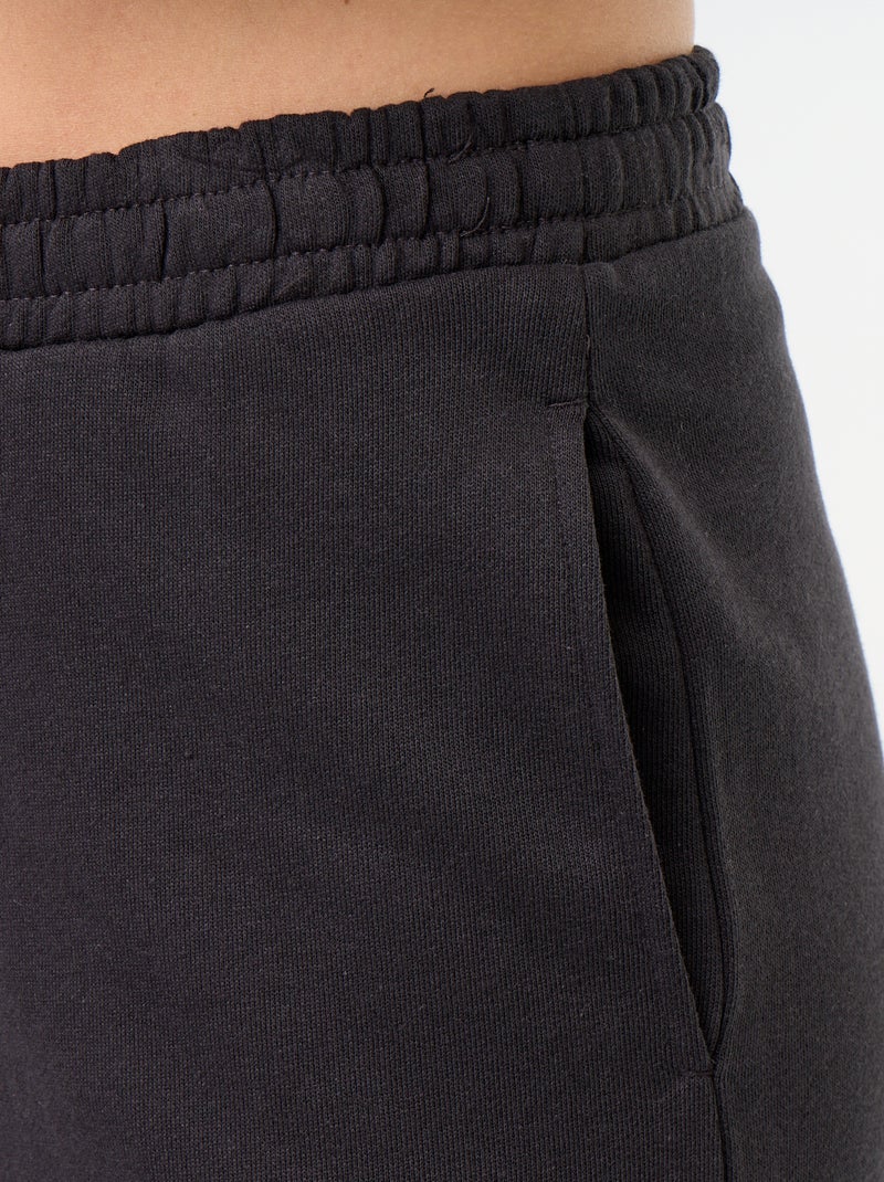 Pantalone jogging ampio in maglia pesante Nero - Kiabi