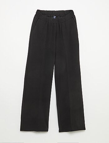 Pantalone largo da donna a vita alta in maglia leggera