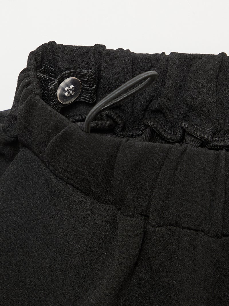 Pantalone largo da donna a vita alta in maglia leggera nero - Kiabi