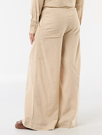 Pantalone largo premaman in misto lino