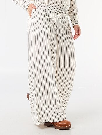 Pantalone largo premaman in misto lino