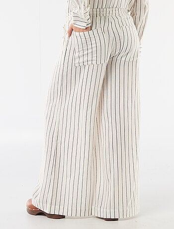 Pantalone largo premaman in misto lino