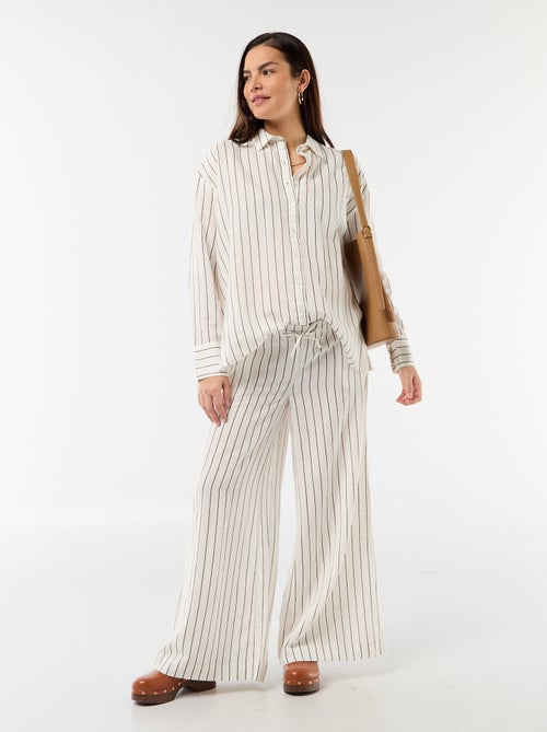 Pantalone largo premaman in misto lino - Kiabi