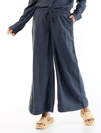 Pantalone largo premaman in misto lino