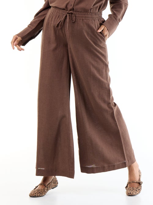 Pantalone largo premaman in misto lino - Kiabi Pantalone largo premaman in misto lino - Kiabi