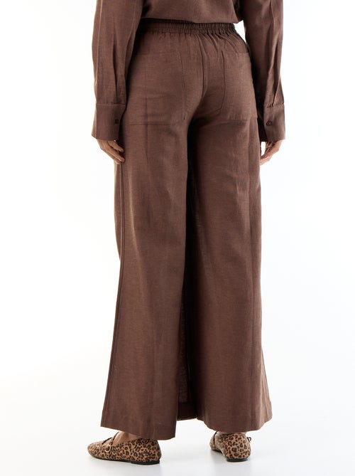 Pantalone largo premaman in misto lino - Kiabi Pantalone largo premaman in misto lino - Kiabi