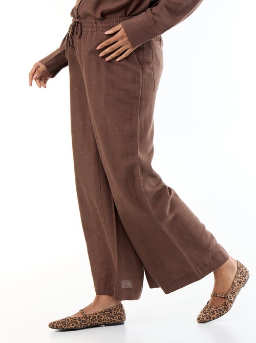 Pantalone largo premaman in misto lino - Kiabi Pantalone largo premaman in misto lino - Kiabi