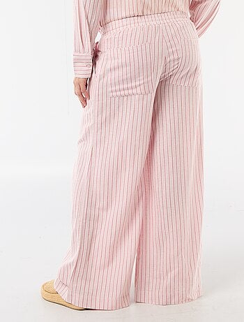 Pantalone largo premaman in misto lino