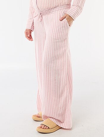 Pantalone largo premaman in misto lino