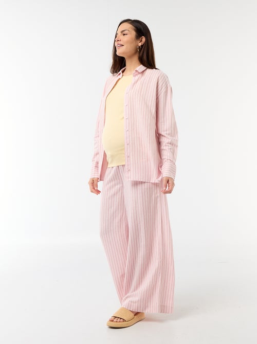 Pantalone largo premaman in misto lino - Kiabi