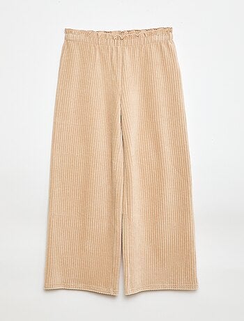 Pantalone legging wide leg in velluto a coste