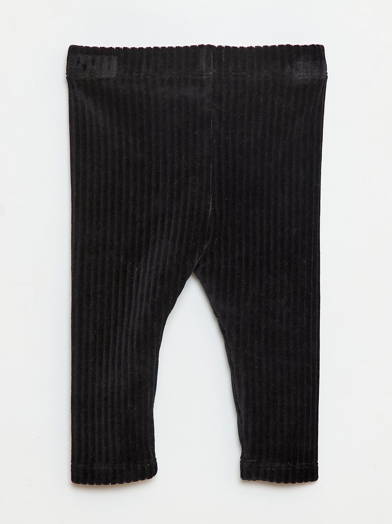 Pantalone leggings in velluto Nero - Kiabi