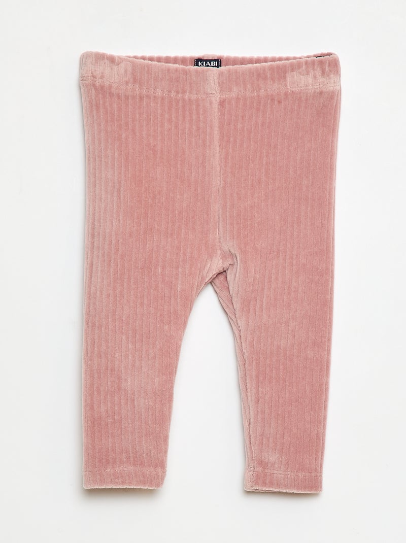 Pantalone leggings in velluto Rosa - Kiabi