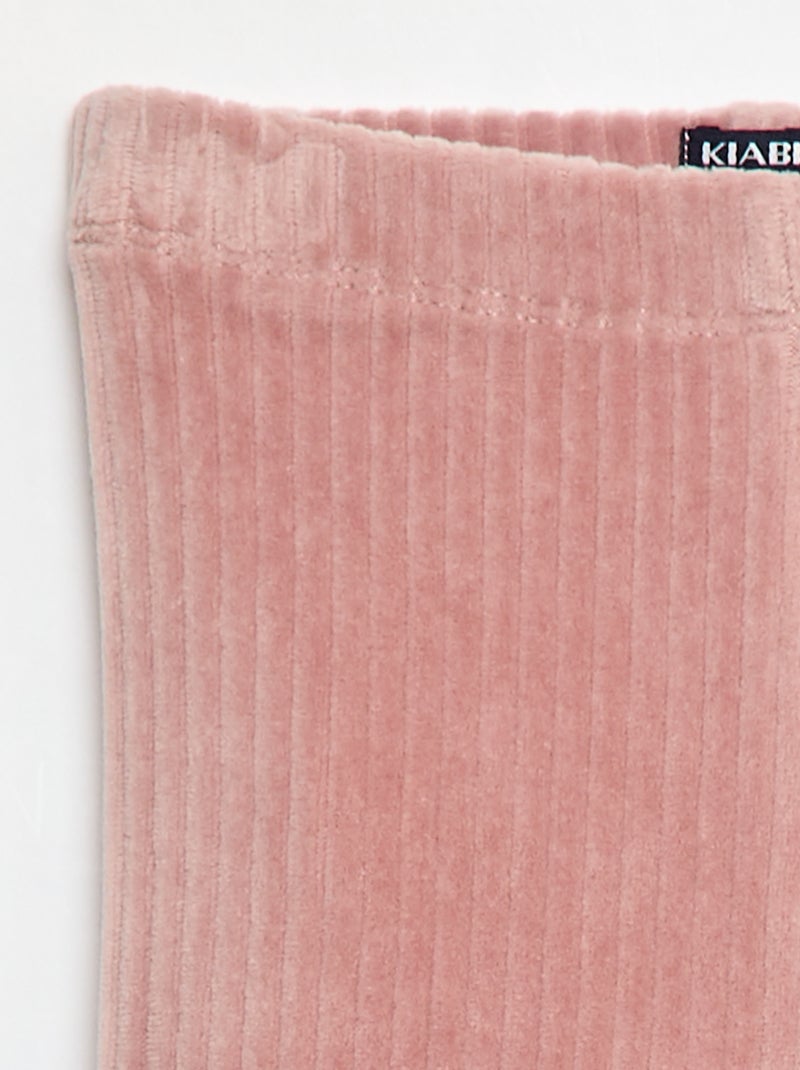 Pantalone leggings in velluto Rosa - Kiabi