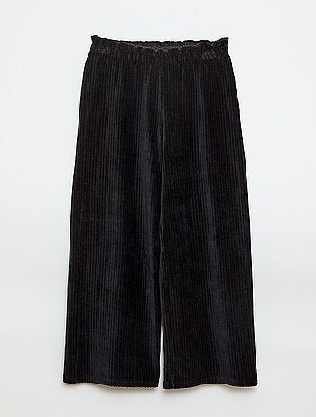 Pantalone legging wide leg in velluto a coste