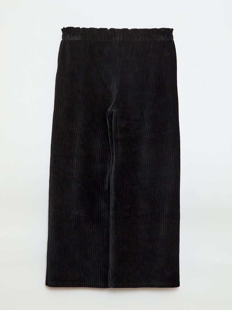 Pantalone leggings wide leg in velluto a coste Nero - Kiabi