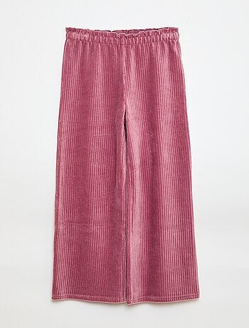 Pantalone legging wide leg in velluto a coste