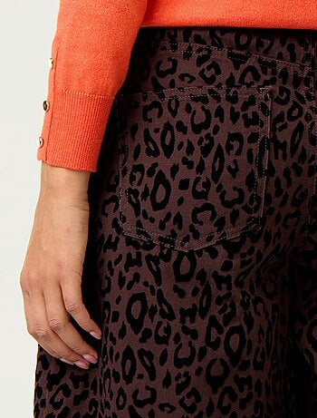 Pantaloni a forma a botte con stampa floccata