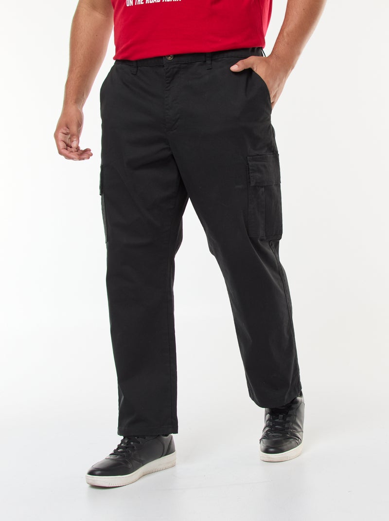 Pantalone multitasche a tinta unita con passanti per cintura Nero - Kiabi
