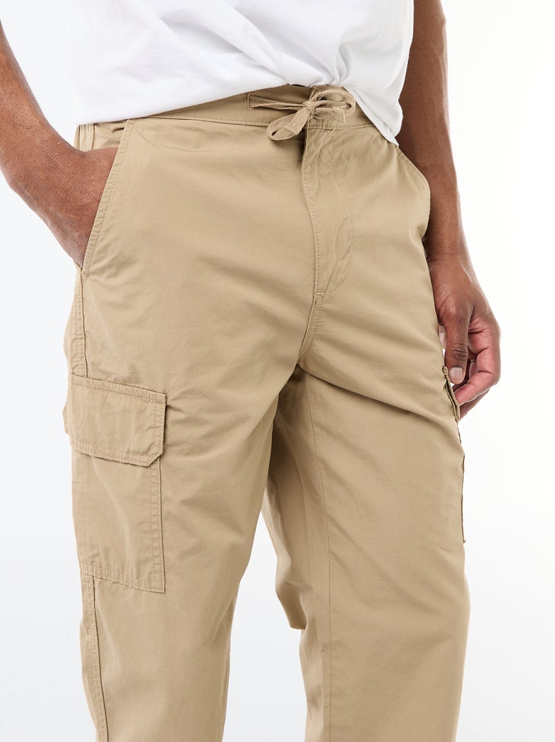 Pantalone multitasche regular fit Beige - Kiabi