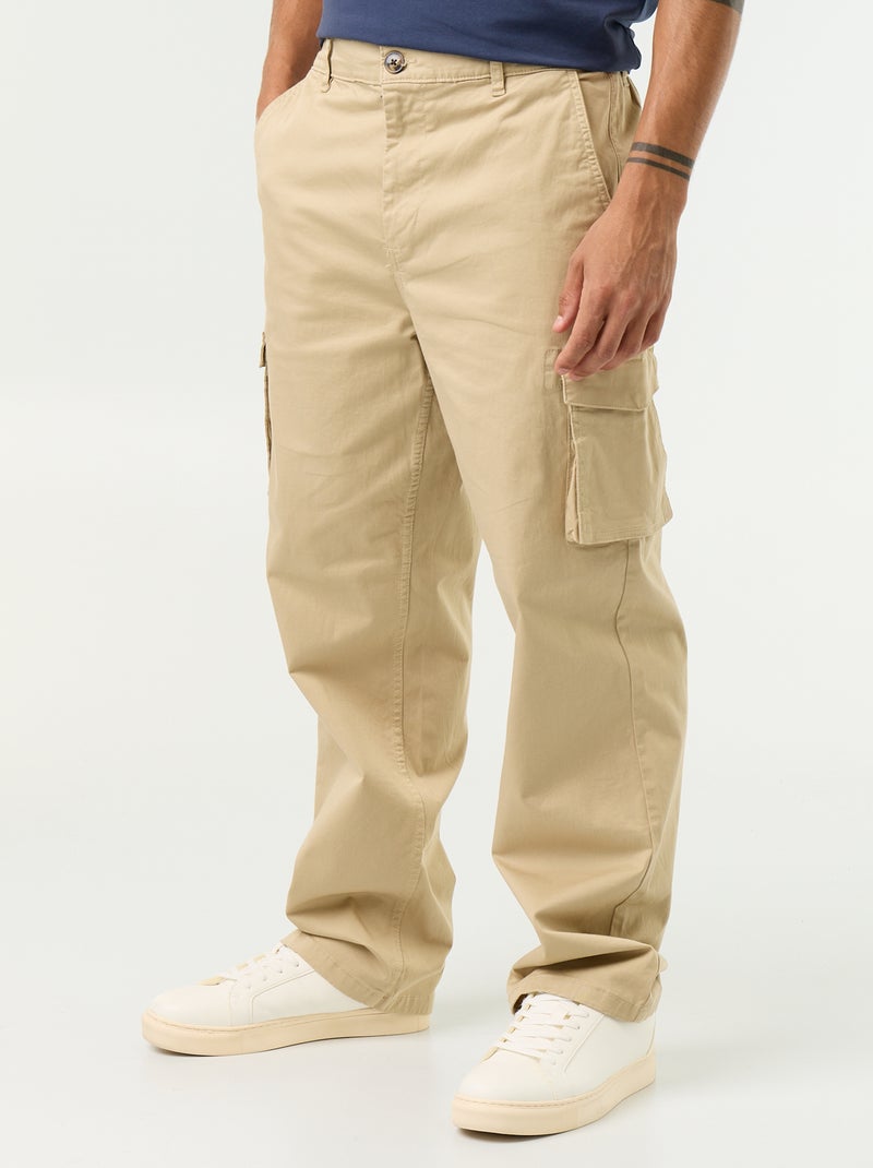 Pantalone multitasche regular fit Beige - Kiabi