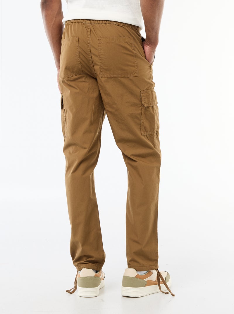 Pantalone multitasche regular fit Marrone - Kiabi
