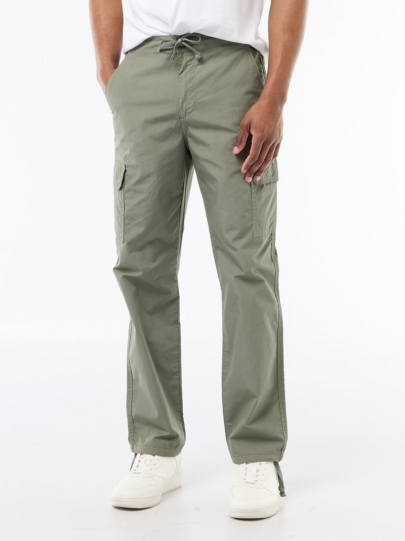 Pantalone multitasche regular fit Verde - Kiabi