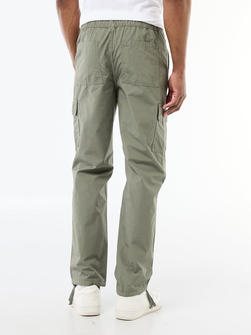 Pantalone multitasche regular fit Verde - Kiabi